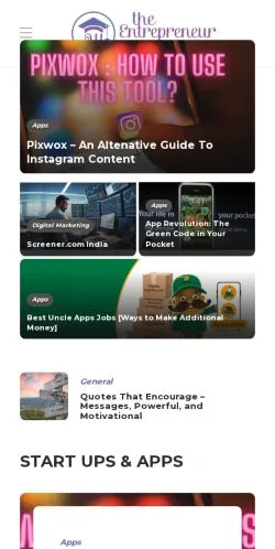 Anteprima del sito Welcome to The Entrepreneur Web, media di Stati Uniti per articoli sponsorizzati