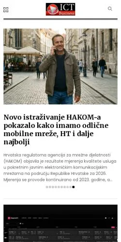 Anteprima del sito ICT Business, media di Croazia per articoli sponsorizzati