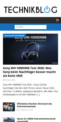 Anteprima del sito Technik Blog und Magazin, media di Germania per articoli sponsorizzati