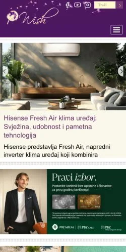 Voorbeeld van de site Wish, medium uit Kroatië voor gesponsorde artikelen