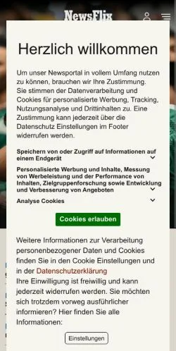 Anteprima del sito NewsFlix, media di Austria per articoli sponsorizzati