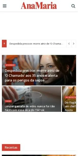 Anteprima del sito Revista Ana Maria, media di Brasile per articoli sponsorizzati