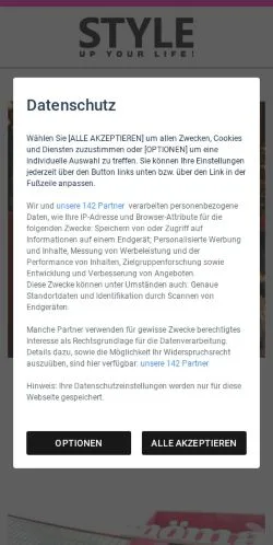 Anteprima del sito Style Up Your Life, media di Austria per articoli sponsorizzati
