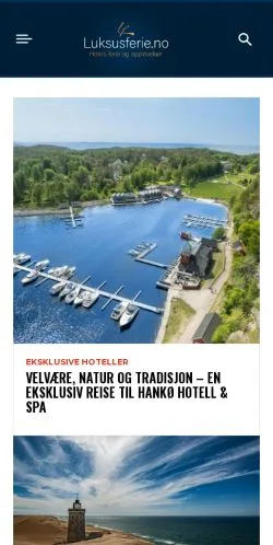 Anteprima del sito Luksusferie, media di Norvegia per articoli sponsorizzati