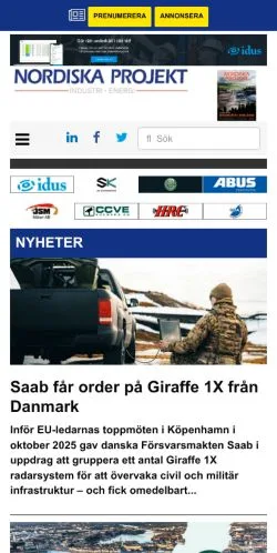 Anteprima del sito nordiskaprojekt -, media di Svezia per articoli sponsorizzati