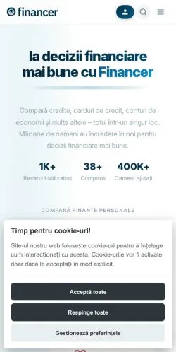 Forhåndsvisning av nettstedet Financer, medium fra Romania for sponsede artikler
