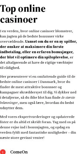 Anteprima del sito casinochancer.dk, media di Danimarca per articoli sponsorizzati