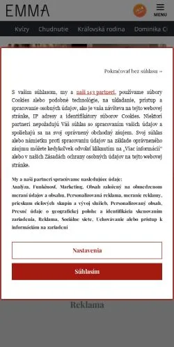 Anteprima del sito Emma, media di Slovacchia per articoli sponsorizzati
