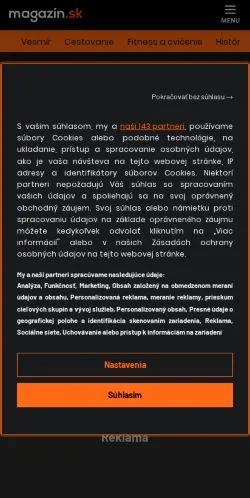스폰서 기사용 슬로바키아 매체 Pluska Magazín 사이트 미리보기