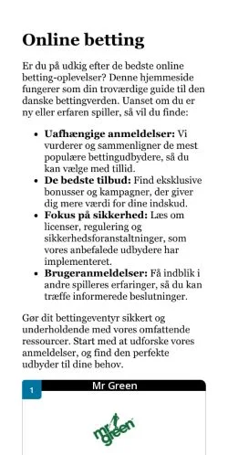 Forhåndsvisning av nettstedet oddsprofitten.dk, medium fra Danmark for sponsede artikler