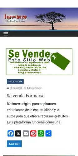 Forhåndsvisning av nettstedet Formarse, medium fra Argentina for sponsede artikler