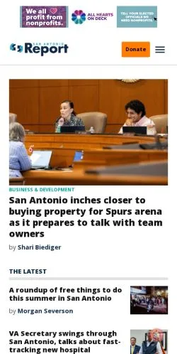 스폰서 기사용 미국 매체 San Antonio Report 사이트 미리보기