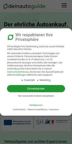 Pré-visualização do site Dein Autoguide, meio de Alemanha para artigos patrocinados