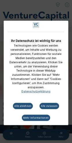 Anteprima del sito VC-Magazin, media di Germania per articoli sponsorizzati