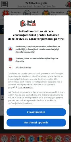 스폰서 기사용 루마니아 매체 FotbalLive 사이트 미리보기