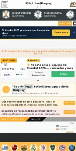 Anteprima del sito Fútbol Libre Uruguay, media di Spagna per articoli sponsorizzati