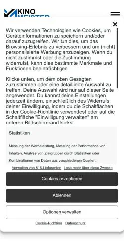 Podgląd witryny Kinomeister, medium z kraju Niemcy do artykułów sponsorowanych