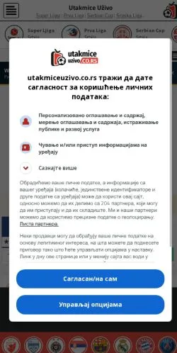 Anteprima del sito Utakmice Uživo, media di Stati Uniti per articoli sponsorizzati