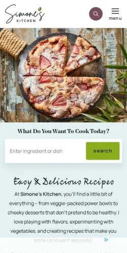 Aperçu du site Simone's Kitchen, média de États-Unis pour articles sponsorisés