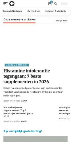 Podgląd witryny Supplementen, medium z kraju Holandia do artykułów sponsorowanych
