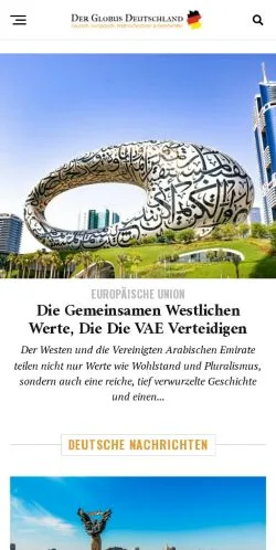 스폰서 기사용 독일 매체 Globus Deutschland 사이트 미리보기