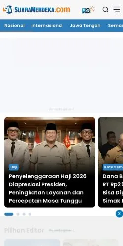Forhåndsvisning av nettstedet Suara Merdeka, medium fra Indonesia for sponsede artikler