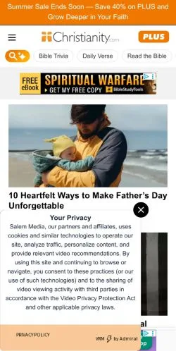 スポンサード記事向けのアメリカ合衆国メディア、Christianityのサイトプレビュー