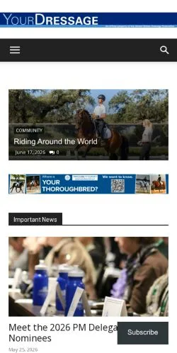 스폰서 기사용 미국 매체 YourDressage 사이트 미리보기