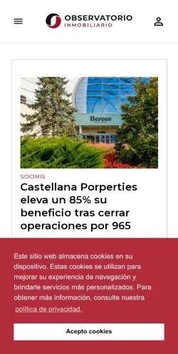 Anteprima del sito Observatorio Inmobiliario, media di Spagna per articoli sponsorizzati