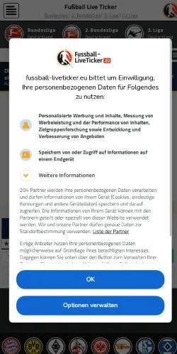 Anteprima del sito Fußball Live-Ticker, media di Germania per articoli sponsorizzati