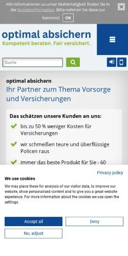 Voorbeeld van de site Optimal Absichern, medium uit Duitsland voor gesponsorde artikelen