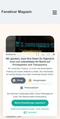スポンサード記事向けのドイツメディア、Fanaticarのサイトプレビュー