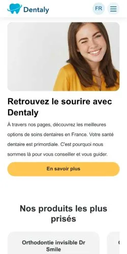 Anteprima del sito Dentaly, media di Francia per articoli sponsorizzati