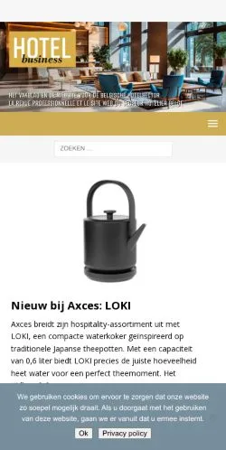 Anteprima del sito Hotel Business, media di Belgio per articoli sponsorizzati