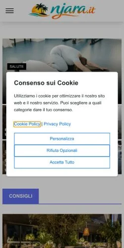 Anteprima del sito Njara, media di Italia per articoli sponsorizzati