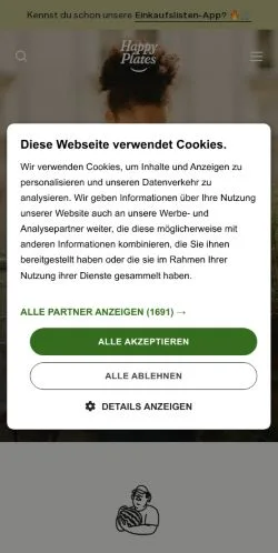 Preview of the Happy Plates website, a media outlet in Austria for sponsored articles