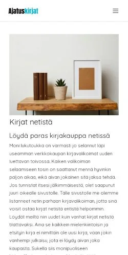 Anteprima del sito Ajatuskirjat, media di Finlandia per articoli sponsorizzati