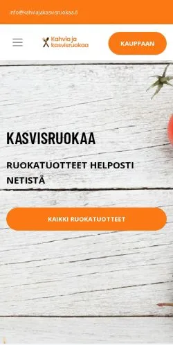 Podgląd witryny Kahvia Ja Kasvisruokaa, medium z kraju Finlandia do artykułów sponsorowanych