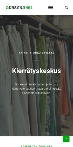 Anteprima del sito Kierrätyskeskus, media di Finlandia per articoli sponsorizzati