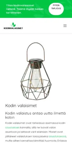 Podgląd witryny Kodinvalaisimet, medium z kraju Finlandia do artykułów sponsorowanych
