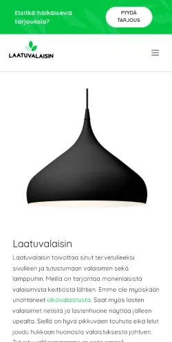 Podgląd witryny Laatuvalaisin, medium z kraju Finlandia do artykułów sponsorowanych