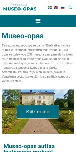 Anteprima del sito Uudenmaan Museo-opas, media di Finlandia per articoli sponsorizzati