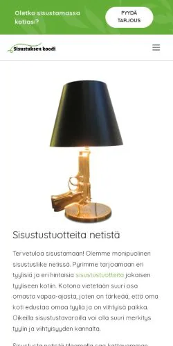 Anteprima del sito Sisustuksenkoodi, media di Finlandia per articoli sponsorizzati