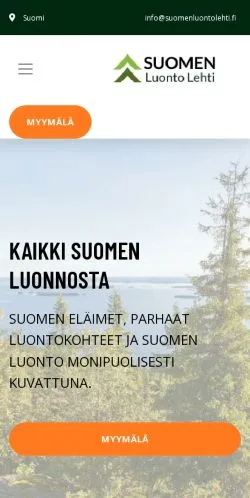 Podgląd witryny Suomen Luonto, medium z kraju Finlandia do artykułów sponsorowanych