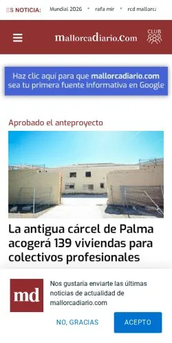 Anteprima del sito Mallorcadiario, media di Spagna per articoli sponsorizzati