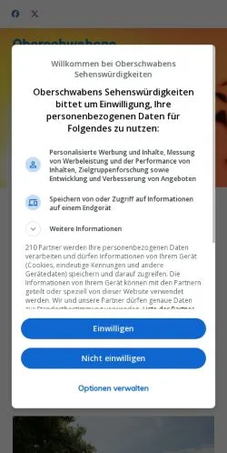 Sponsorlu makaleler için Almanya medyası Oberschwaben-Tipps sitesinin önizlemesi