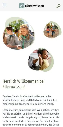 Anteprima del sito Elternwissen, media di Germania per articoli sponsorizzati
