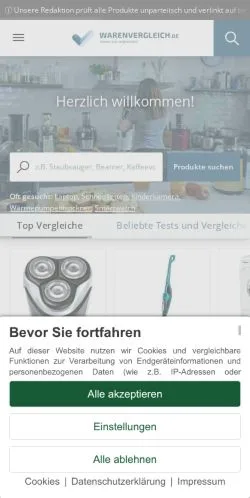 Anteprima del sito Über 4.000 Tests & Produktvergleiche, media di Germania per articoli sponsorizzati