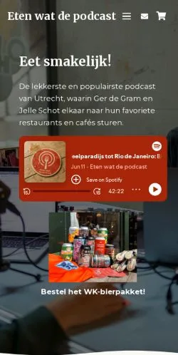 Anteprima del sito Eten Wat De Podcast, media di Paesi Bassi per articoli sponsorizzati