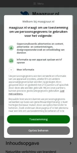 Anteprima del sito Maagzuur, media di Paesi Bassi per articoli sponsorizzati